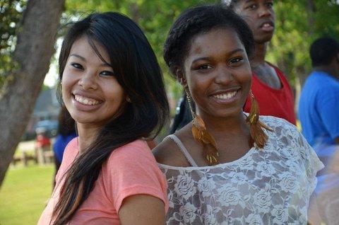 Students in Cardinal Village